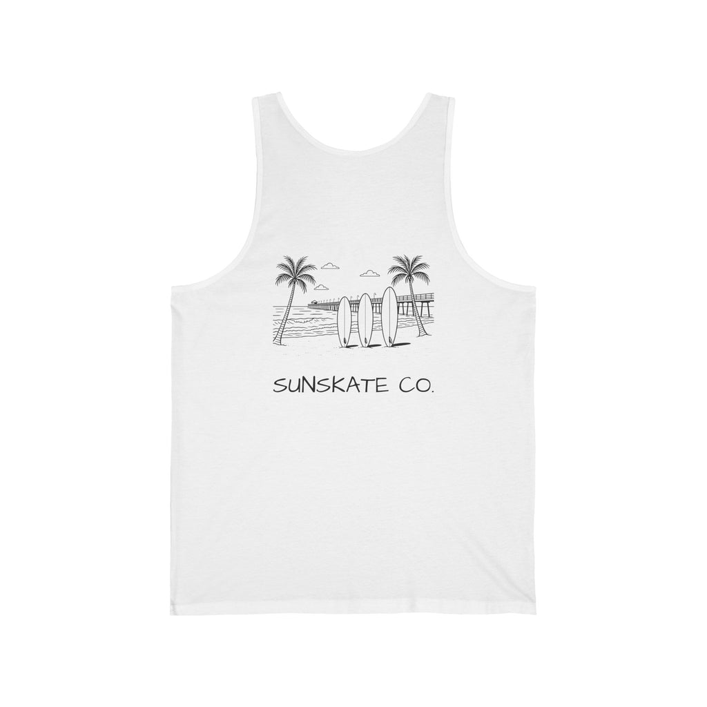 Surf Vibes Unisex Jersey Tank Top, Beachwear, Summer, Travel, Relaxation, Surfing Enthusiasts, Gift for Him/Her