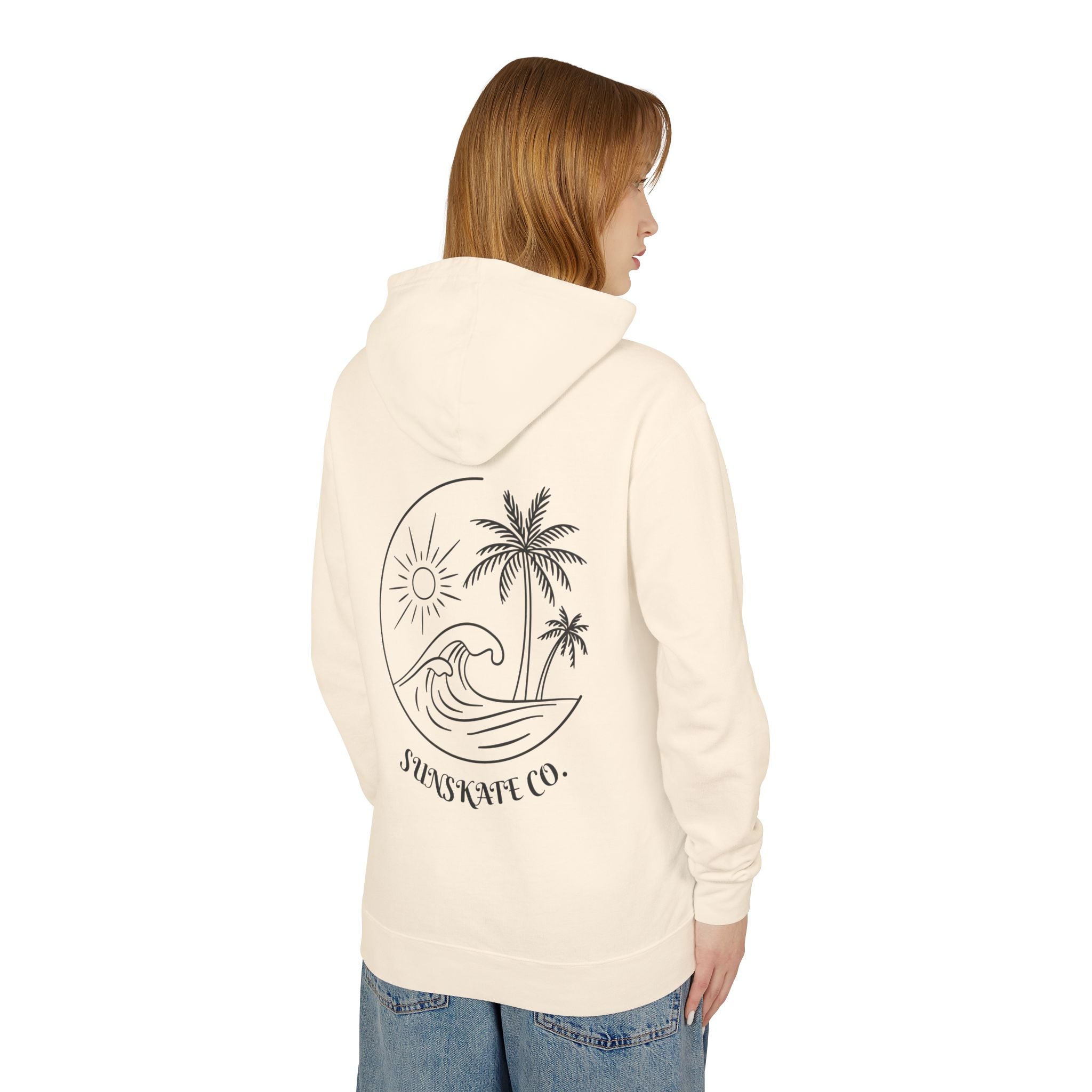 Sunset Beach Hoodie, Unisex Lightweight Sweatshirt for Summer Vibes, Perfect for Beach Days, Nature Lovers, Gift for Her/Him