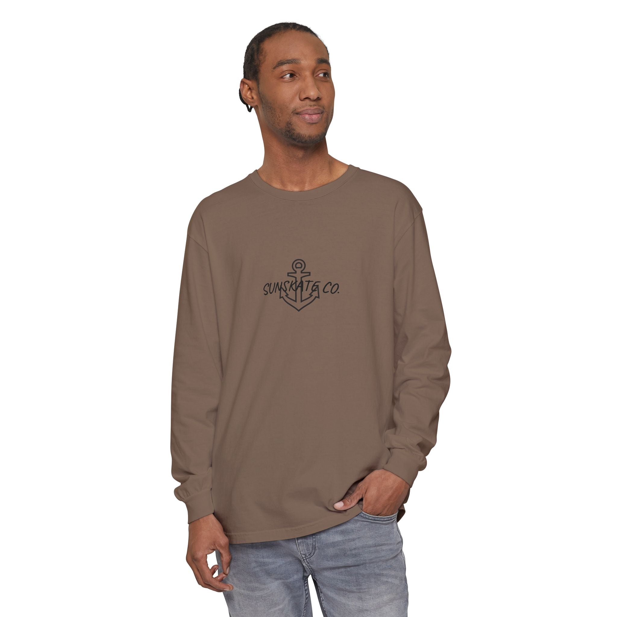 Anchor-Themed Long Sleeve T-Shirt, Beach Lover Gift, Vacation
